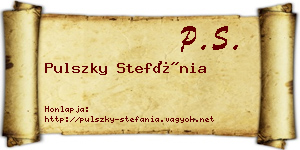 Pulszky Stefánia névjegykártya